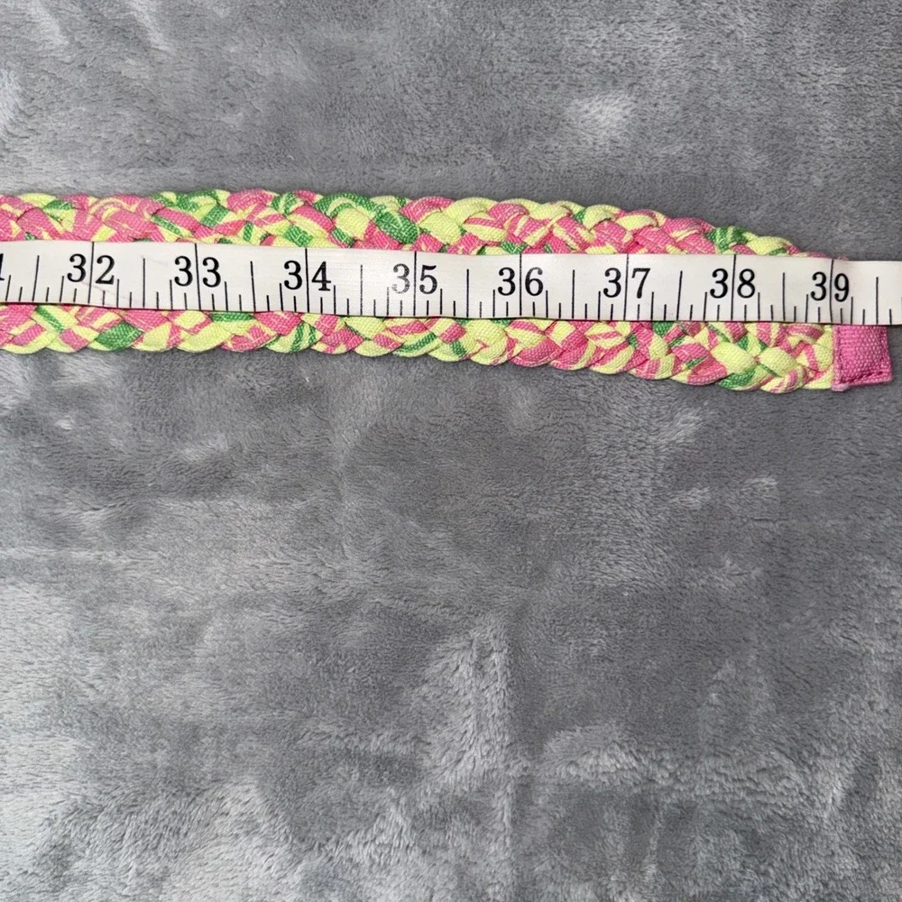 Lilly Pulitzer Multicolor Pink Green Belt Tortoise Buckle Size XL Colorful